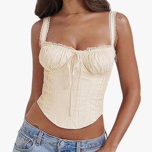Amazon Cream Lace Bustier Top